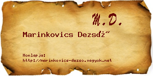 Marinkovics Dezső névjegykártya