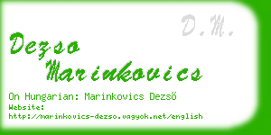 dezso marinkovics business card